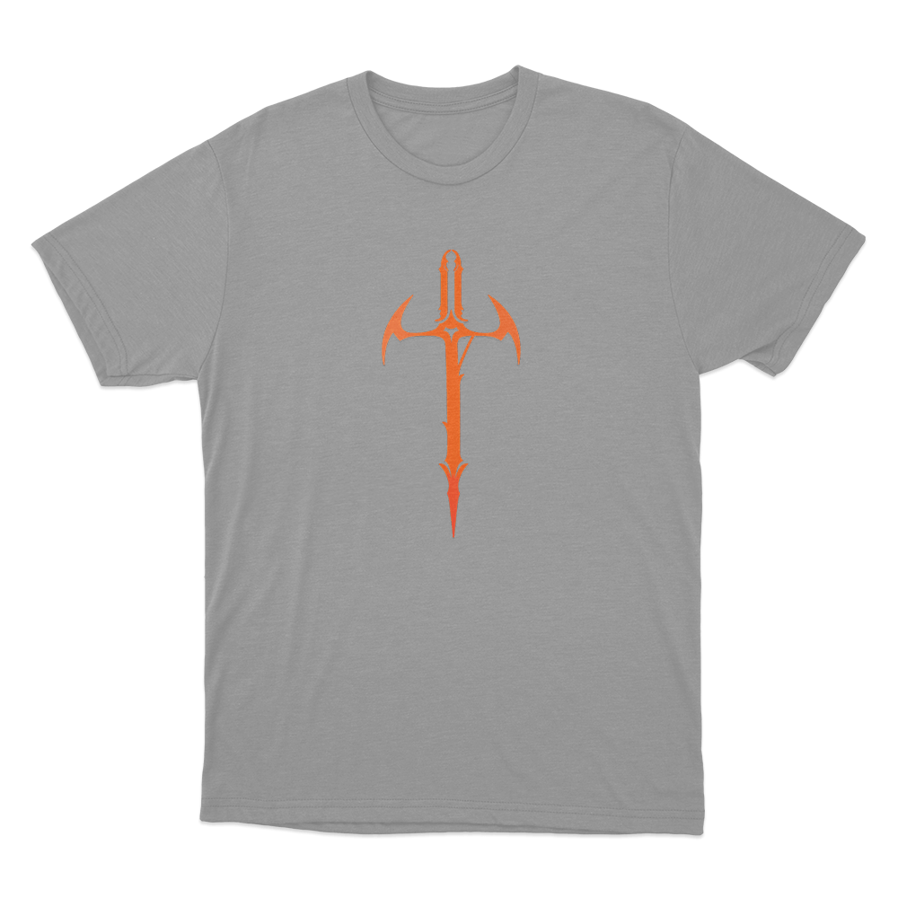 Orange Sword Symbol Unisex T Shirt Grey Orange Sword Symbol Unisex T Shirt Grey