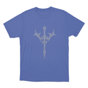 Rhinestone Gothic Sword Unisex T Shirt Blue